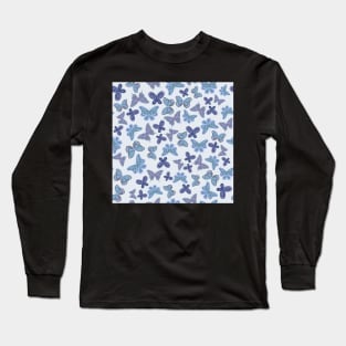 Blue butterfly pattern Long Sleeve T-Shirt